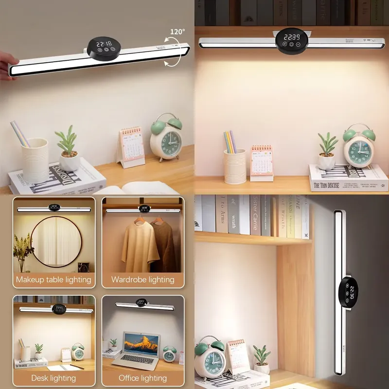 Led Desk Light Usb - Leselampe Hängende Magnetische Uhr Tischlampe LED