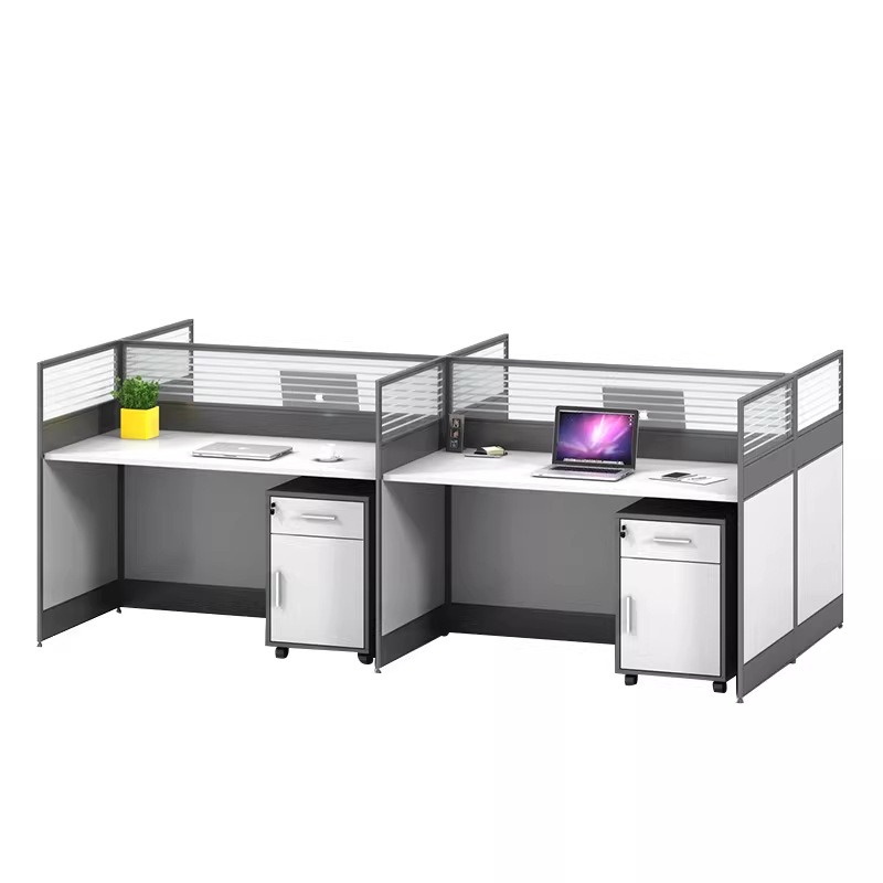 Desk Setup L Shaped - Weißer Büroschreibtisch für 2, 4 oder