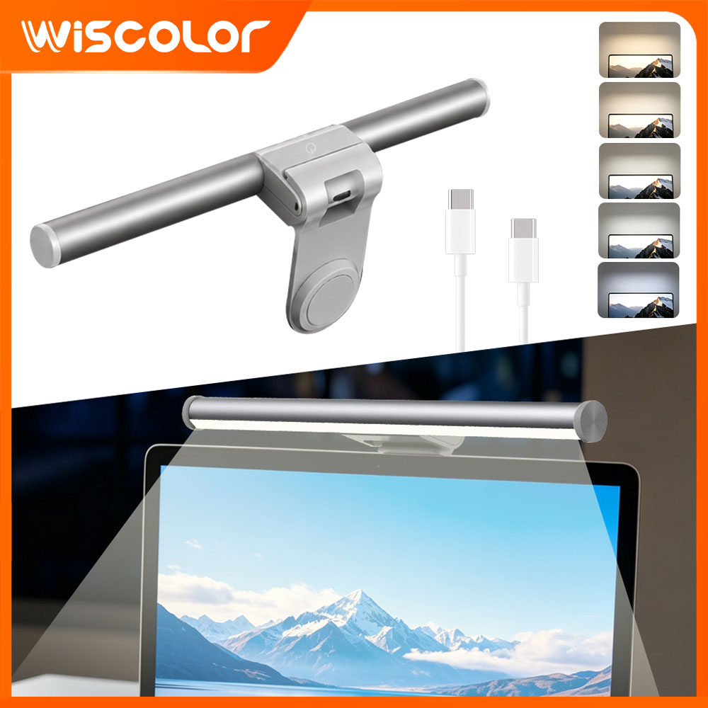 Desk Setup No Monitor - RGBIC LED-Lichter-Set, Dimmbare Monitor-Lichtleiste, Intelligente WLAN-Musik-Fernbedienung,