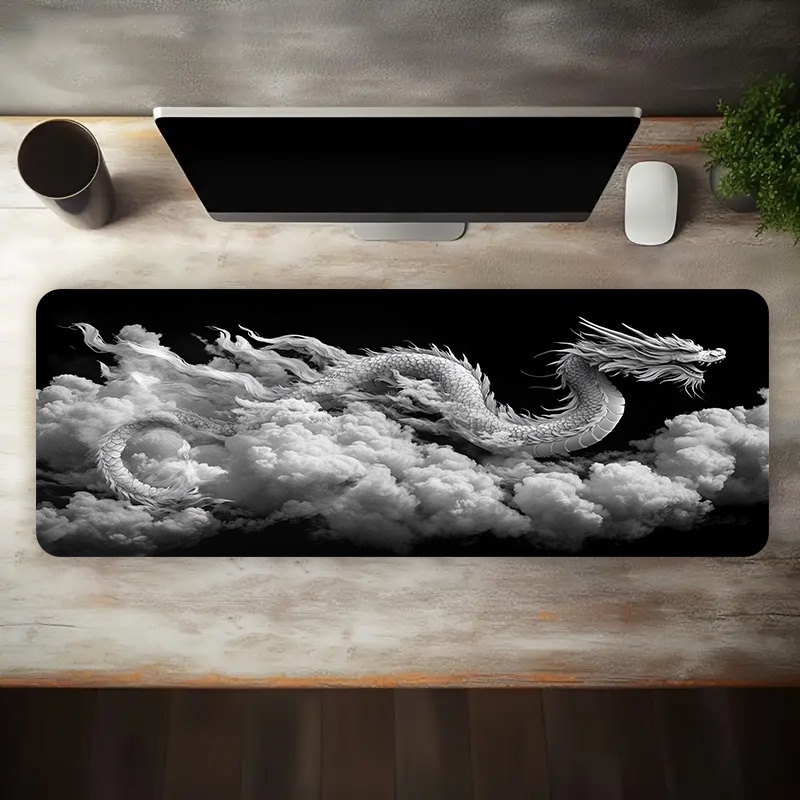 Schwarz-Weißes Drachen-Gaming- – Desk Setup Pc And Laptop Bewertung und Preis
