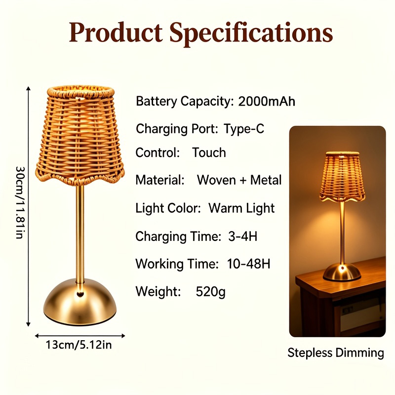Böhmische Geflochtene Rattan-K – Led Desk Light Usb Bewertung und Preis