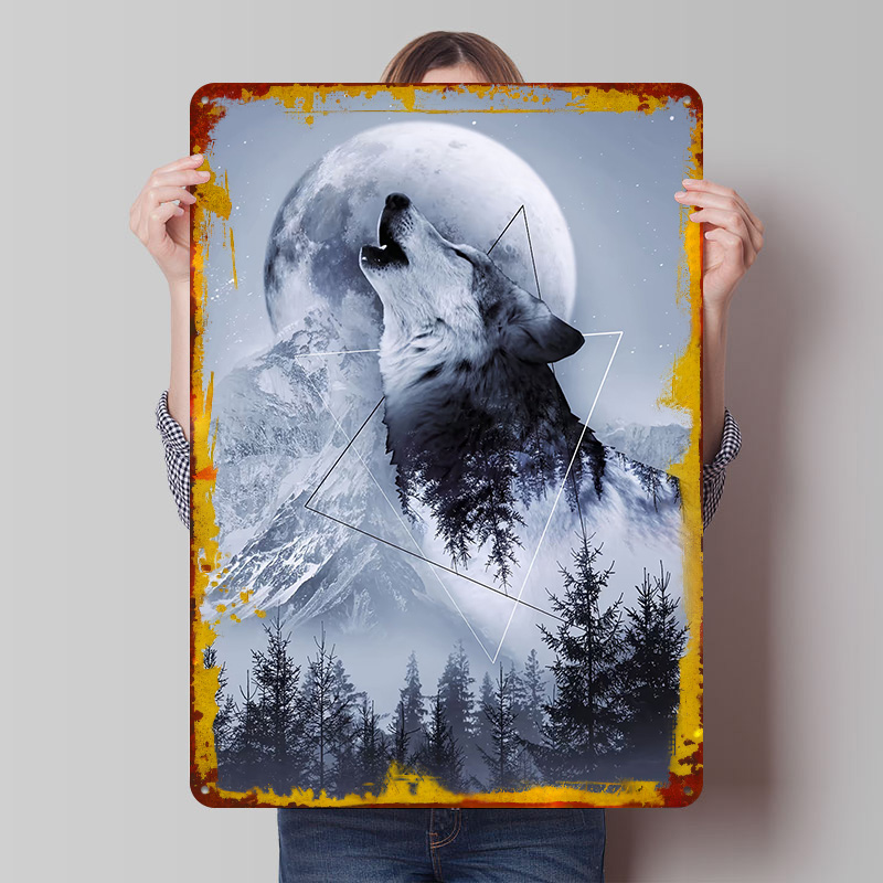 Heulender Wolf Blechposter, pe – Desk Setup Poster Bewertung und Preis
