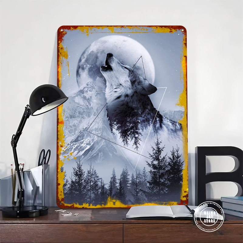 Heulender Wolf Blechposter, pe – Desk Setup Poster Bewertung und Preis