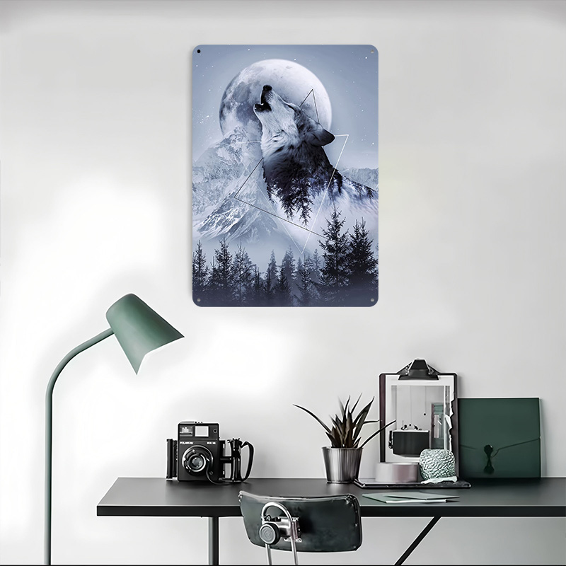 Heulender Wolf Blechposter, pe – Desk Setup Poster Bewertung und Preis