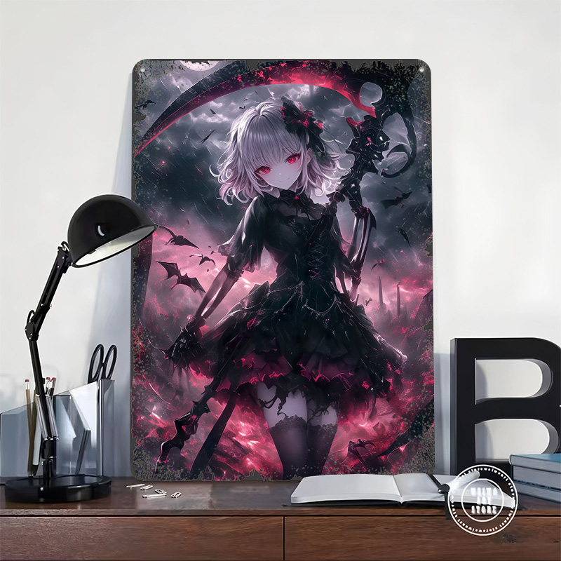 Dämonischer Sensenmann Mädchen – Desk Setup Poster Bewertung und Preis