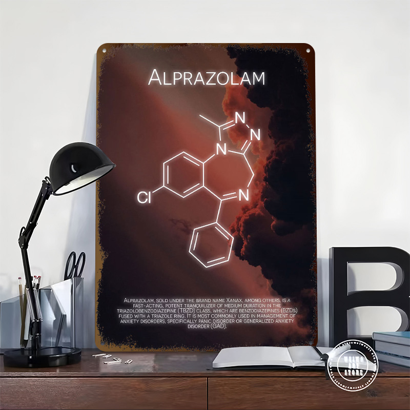 Alprazolam Molekül-Poster aus  – Desk Setup Poster Bewertung und Preis