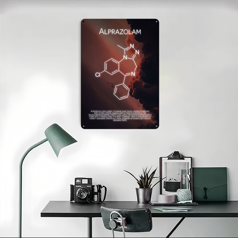 Alprazolam Molekül-Poster aus  – Desk Setup Poster Bewertung und Preis