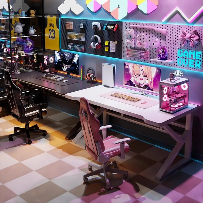 Doppelter E-Sports Gaming-Schr – Desk Setup Gaming Pc Bewertung und Preis
