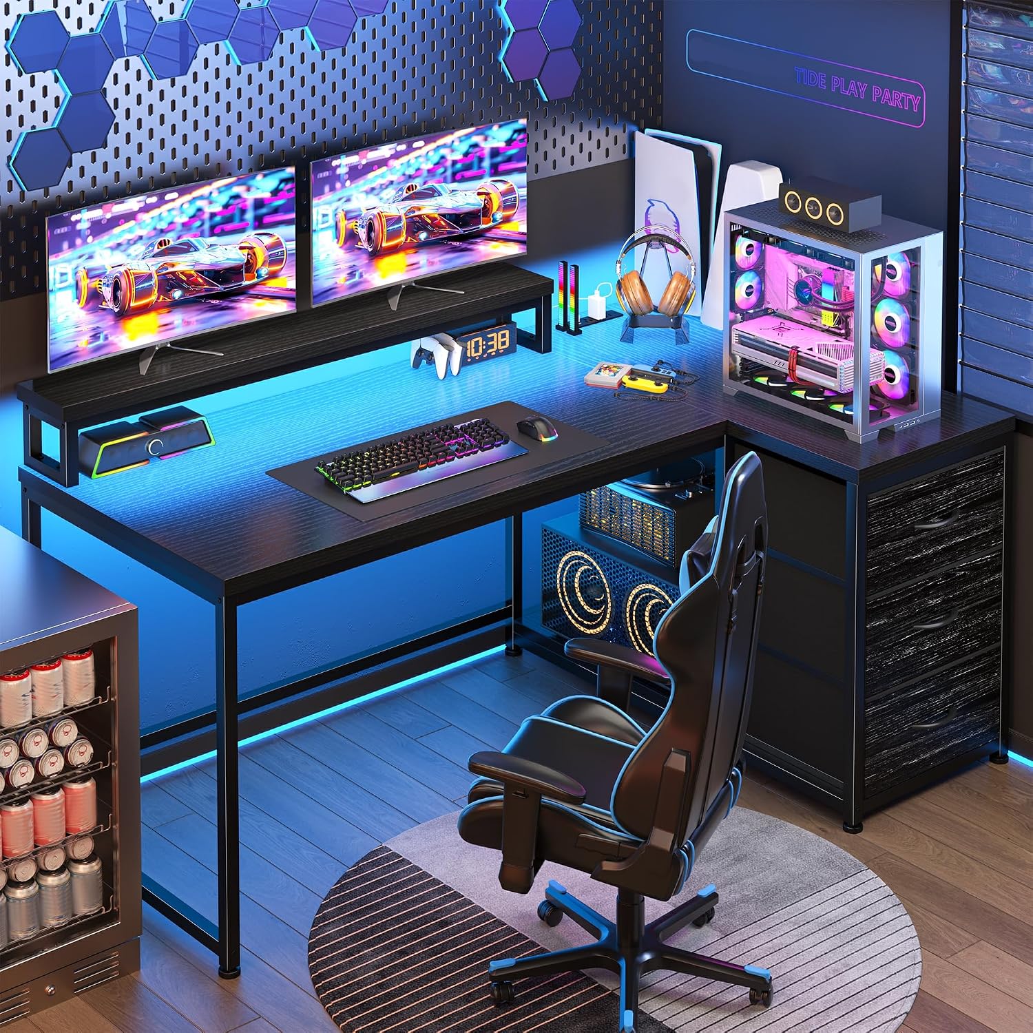 Gaming-Schreibtisch mit 3 Schu – Desk Setup Gaming Pc Bewertung und Preis